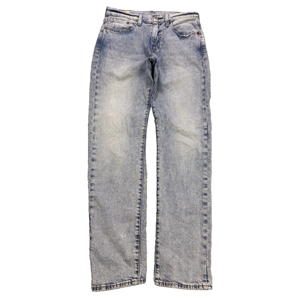 Levis Premium 502 Jeans Men 30x32 Blue Distressed Denim Taper Leg Red‎ Tab